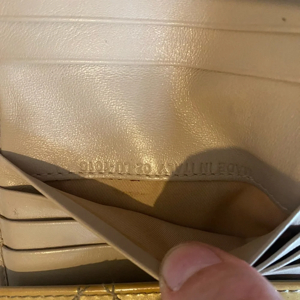COA. Christian Dior patent leather wallet.